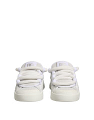Dolce & Gabbana White Calfskin Leather Low Top Sneakers Shoes