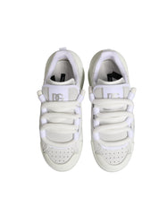 Dolce & Gabbana White Calfskin Leather Low Top Sneakers Shoes