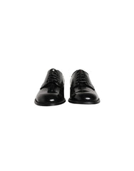 Dolce & Gabbana Black Calfskin Leather Derby Men Dress Shoes