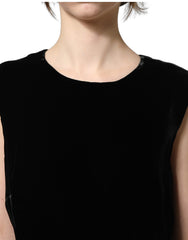 Dolce & Gabbana Black Viscose Velvet Floor Length Gown Dress