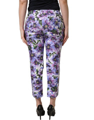 Dolce & Gabbana Multicolor Floral Print CroppedTrouser Pants