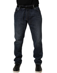 Dolce & Gabbana Dark Blue Washed MidWaist Straight Denim Jeans