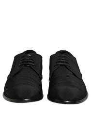 Dolce & Gabbana Black Suede Lace Up Derby Dress Formal Shoes