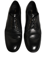 Dolce & Gabbana Black Leather Lace Up Derby Dress Formal Shoes