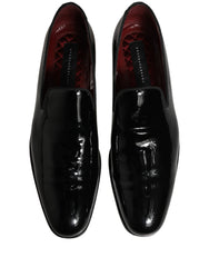 Dolce & Gabbana Black Patent Leather Men Dress Loafers Shoes