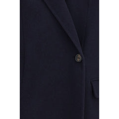 Brunello Cucinelli Blue Wool Oves Aries Full-Length Jacket