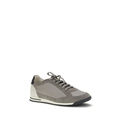 Brunello Cucinelli Gray Calf Leather Bos Taurus Sneakers