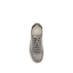 Brunello Cucinelli Gray Calf Leather Bos Taurus Sneakers