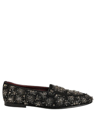 Dolce & Gabbana Black Crystal Embellished Dress Loafers Shoes