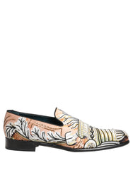 Dolce & Gabbana Multicolor Brocade Sequin Dress Loafers Shoes