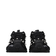 Versace Black Fabric Chunky Sneakers
