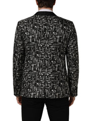 Dolce & Gabbana Black Crystal Embellished Coat Blazer Jacket