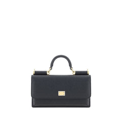 Dolce & Gabbana Black Calf Leather Bos Taurus Shoulder Bag