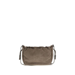 Brunello Cucinelli Brown Calf Leather Bos Taurus Shoulder Bag