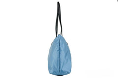 Versace Portuna Medusa Medium Cornflower Blue Nylon Leather Tote Bag Purse