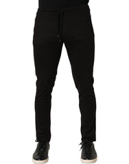 Dolce & Gabbana Black Wool Jogger Men Sweatpants Trouser Pants