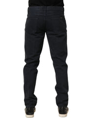 Dolce & Gabbana Black Cotton Mid Waist Skinny Men Denim Jeans