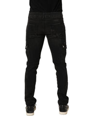 Dolce & Gabbana Black Distressed Cargo Cotton Men Denim Jeans