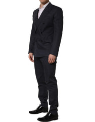 Dolce & Gabbana Blue Cotton Slim Fit Formal 2 Piece Men Suit