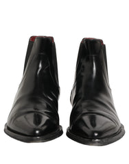 Dolce & Gabbana Black Chelsea Slip On Men Ankle Boots Shoes