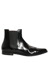 Dolce & Gabbana Black Chelsea Slip On Men Ankle Boots Shoes