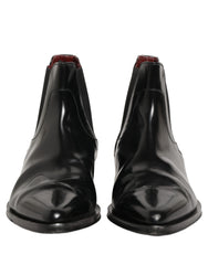 Dolce & Gabbana Black Chelsea Slip On Men Ankle Boots Shoes