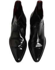 Dolce & Gabbana Black Chelsea Slip On Men Ankle Boots Shoes