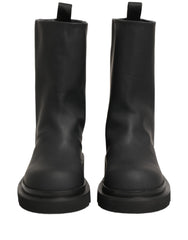 Dolce & Gabbana Black Leather Mid Calf Chunky Men Boots Shoes