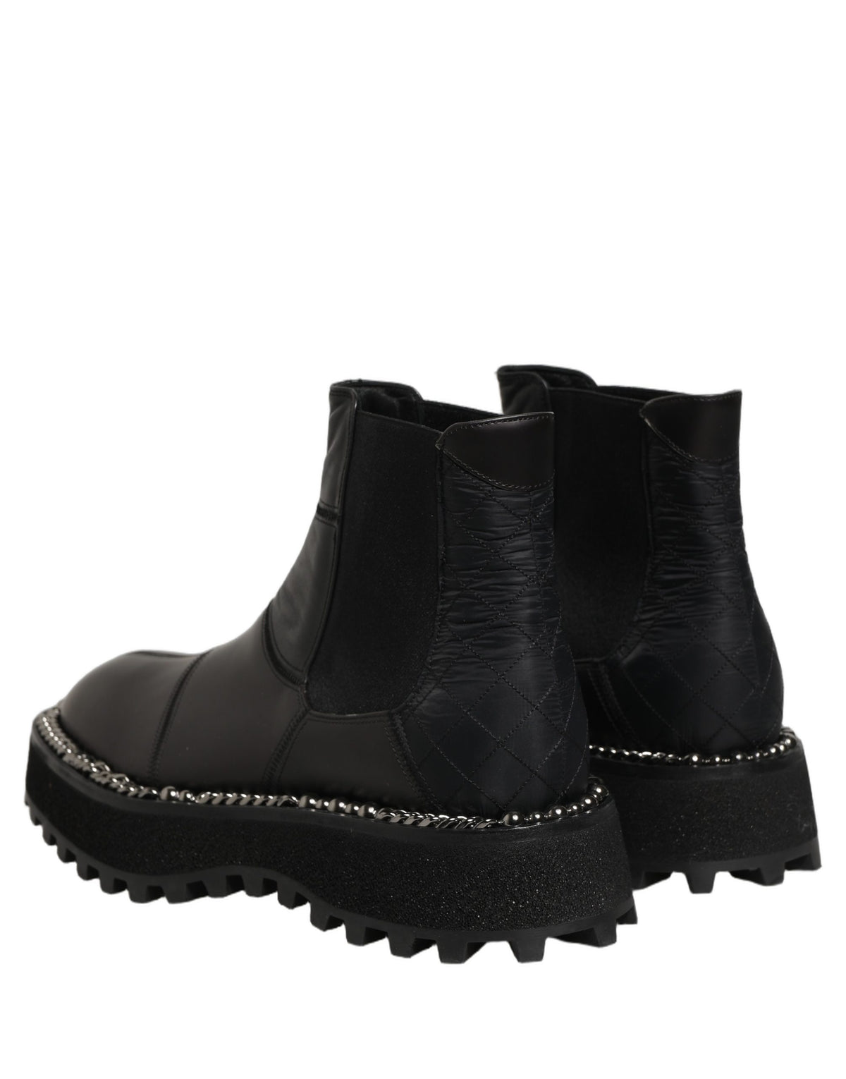 Dolce & Gabbana Black Chelsea Boots Leather Slip On Men Shoes