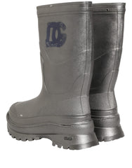 Dolce & Gabbana Metallic Silver Pull On Rain Boots Men Shoes