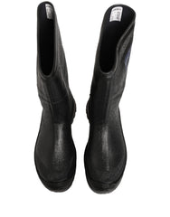 Dolce & Gabbana Black PVC Pull On Rain Boots Men Shoes