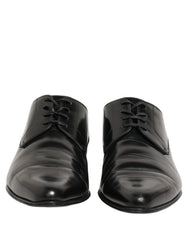 Dolce & Gabbana Black Leather Derby Dress Men Formal Shoes