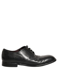 Dolce & Gabbana Black Leather Derby Dress Men Formal Shoes