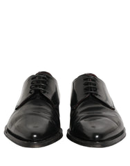 Dolce & Gabbana Black Leather Men Derby Dress Formal Shoes