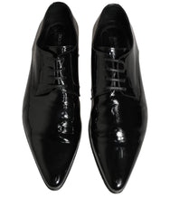 Dolce & Gabbana Black Leather Derby Dress Men Formal Shoes