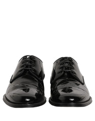 Dolce & Gabbana Black Leather Men Derby Dress Men Formal Shoes
