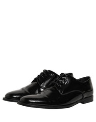 Dolce & Gabbana Black Leather Men Derby Dress Men Formal Shoes
