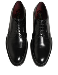 Dolce & Gabbana Black Leather Derby Dress Men Formal Shoes
