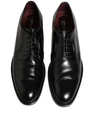 Dolce & Gabbana Black Leather Derby Dress Men Formal Shoes