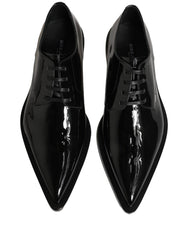 Dolce & Gabbana Black Leather Men Derby Dress Formal Shoes