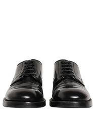 Dolce & Gabbana Black Leather Derby Dress Men Formal Shoes