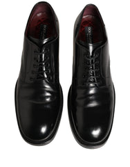Dolce & Gabbana Black Leather Derby Dress Men Formal Shoes