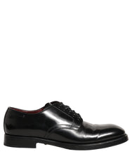 Dolce & Gabbana Black Leather Derby Dress Men Formal Shoes