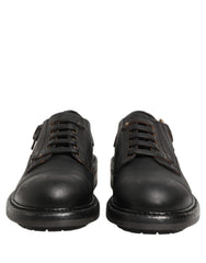 Dolce & Gabbana Dress Black Leather Lace Up Derby Men Shoes