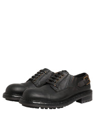 Dolce & Gabbana Dress Black Leather Lace Up Derby Men Shoes