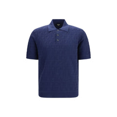 Fendi Blue Cotton Polo Shirt