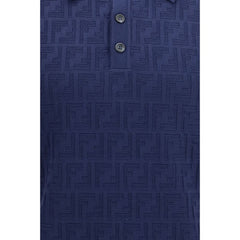 Fendi Blue Cotton Polo Shirt