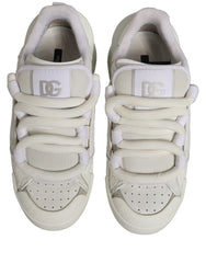 Dolce & Gabbana White Leather Portofino Space Sneakers Shoes