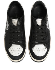 Dolce & Gabbana Black Leather Crown Milano Men Sneakers Shoes
