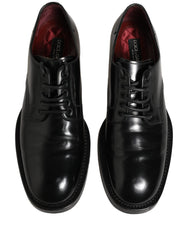 Dolce & Gabbana Black Leather Lace Up Derby Dress Men Shoes